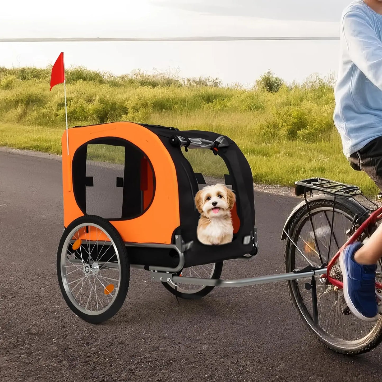 Twister Ck Foldable Dog Bike Trailer With Reliable Wheel Coupler