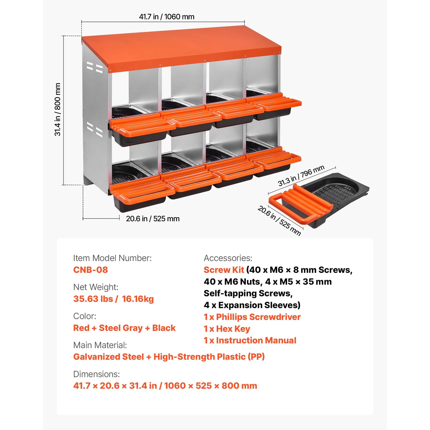 SucceBuy Metal Chicken Nesting Boxes With Protective Rollout Lids