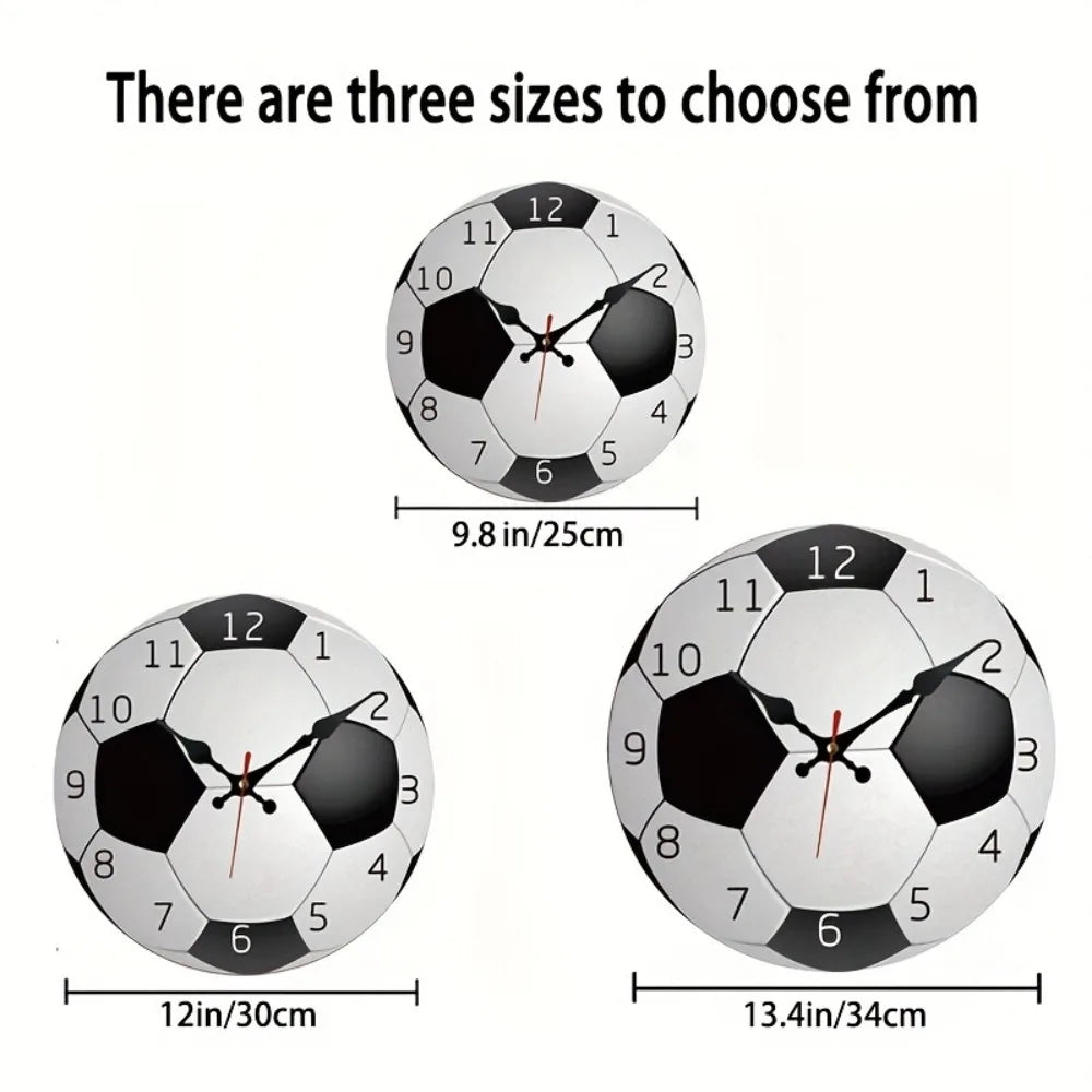 XMSJ Silent Round Soccer Wall Clock For Home Decor