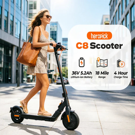 HeroPick C8 Adult Electric Scooter 350W Foldable 19 MPH Long Range US Stock