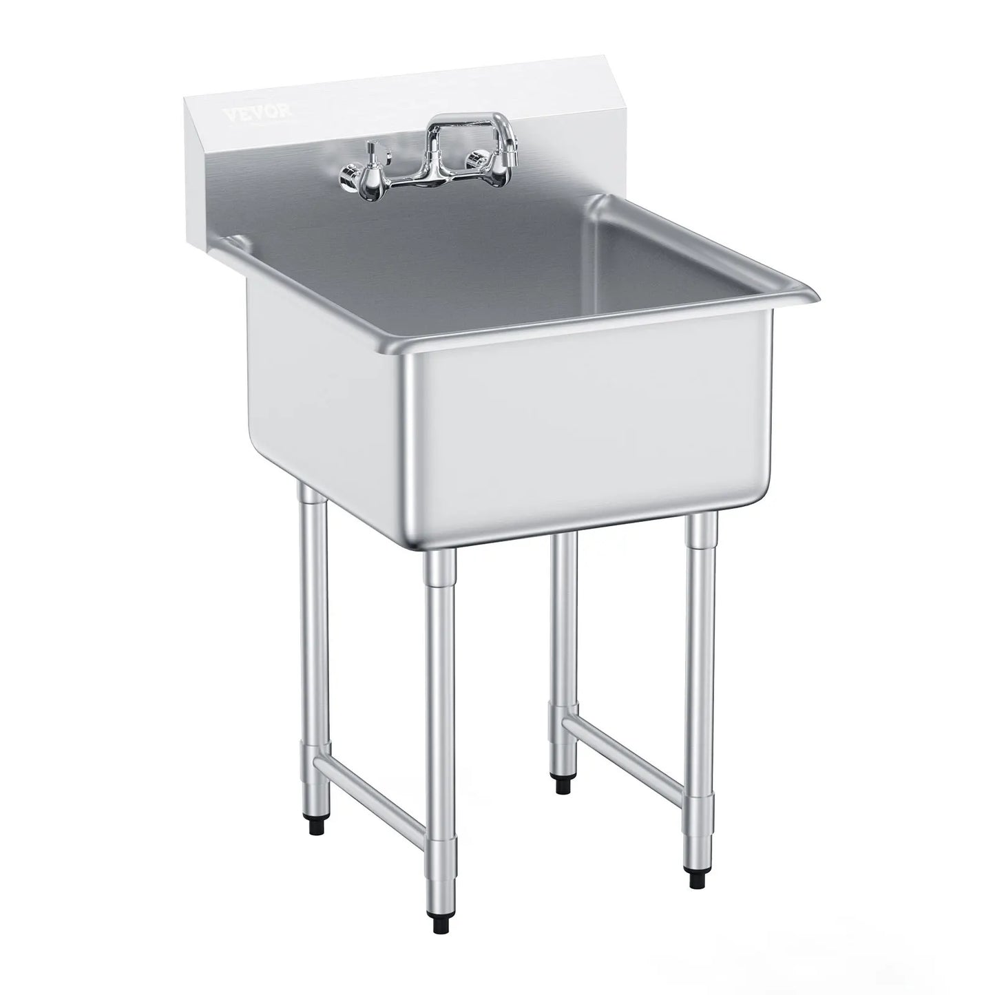 SucceBuy Stainless Steel Kitchen Prep Sink With Faucet