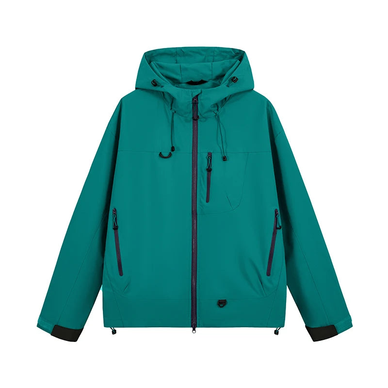Unisex Waterproof Hiking Jacket Windbreaker Hooded Coat