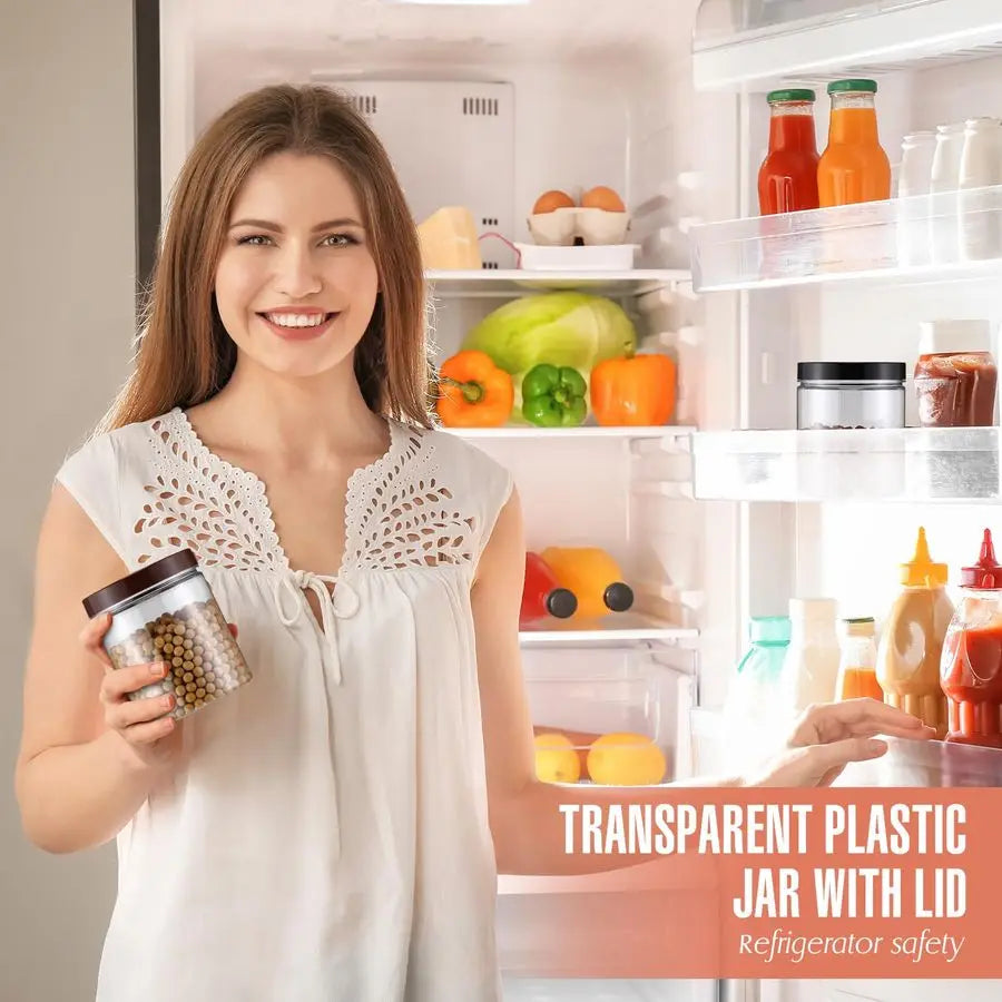 Plastic Jars With Lids 50 Pcs Reusable Storage Containers