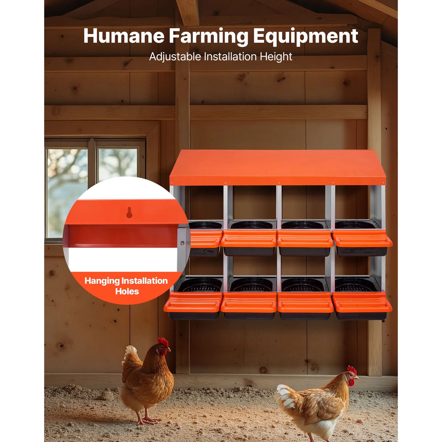 SucceBuy Metal Chicken Nesting Boxes With Protective Rollout Lids
