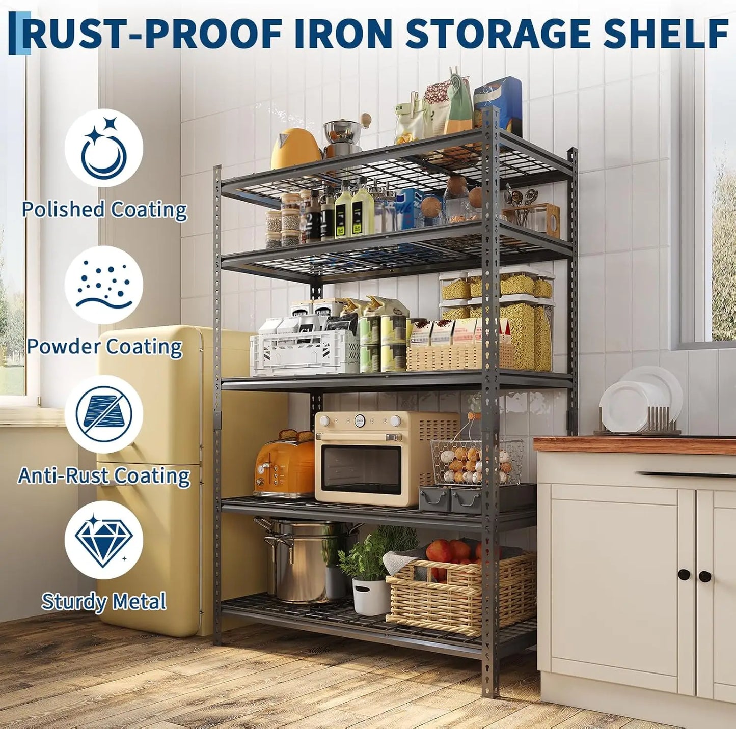 TWISTER.CK Heavy Duty Metal Storage Shelving Unit Five-Tier 2000lb