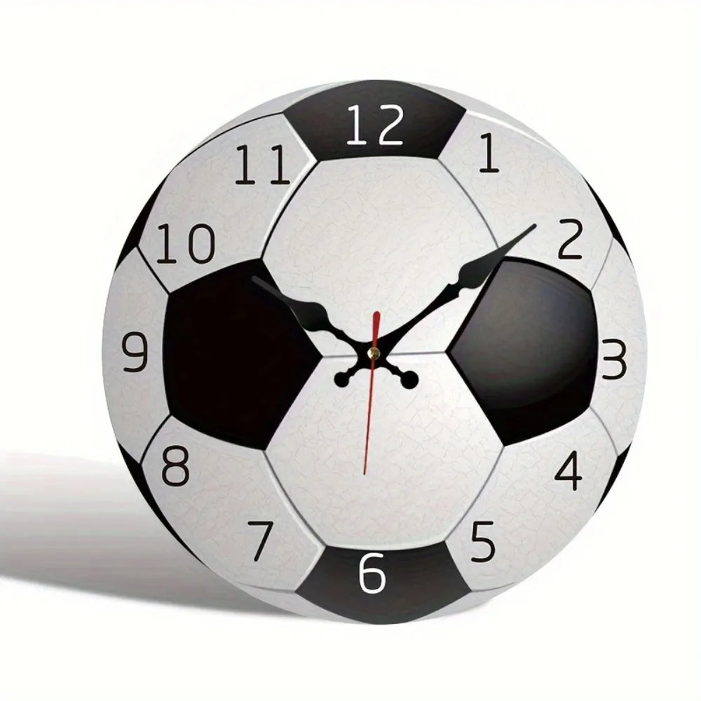 XMSJ Silent Round Soccer Wall Clock For Home Decor