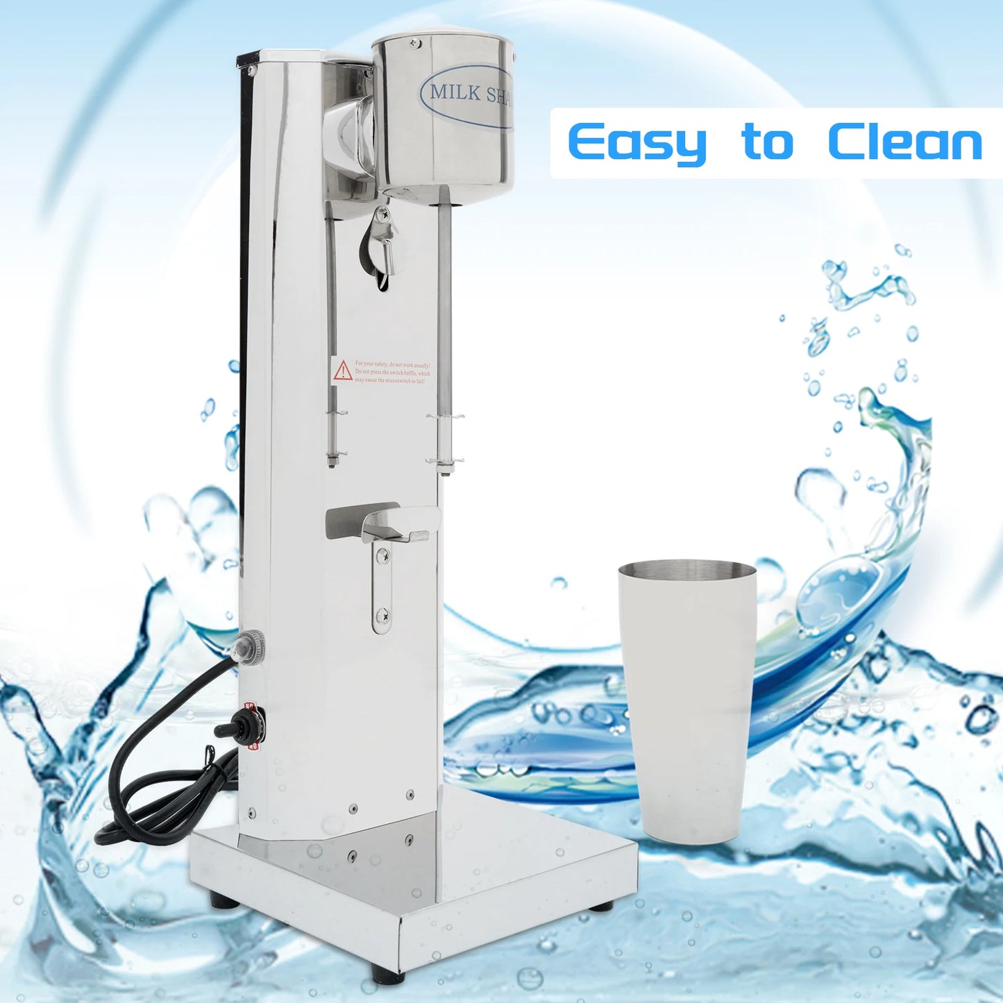 Bymaocar 180W Commercial Milk Shake Mixer Stainless Steel