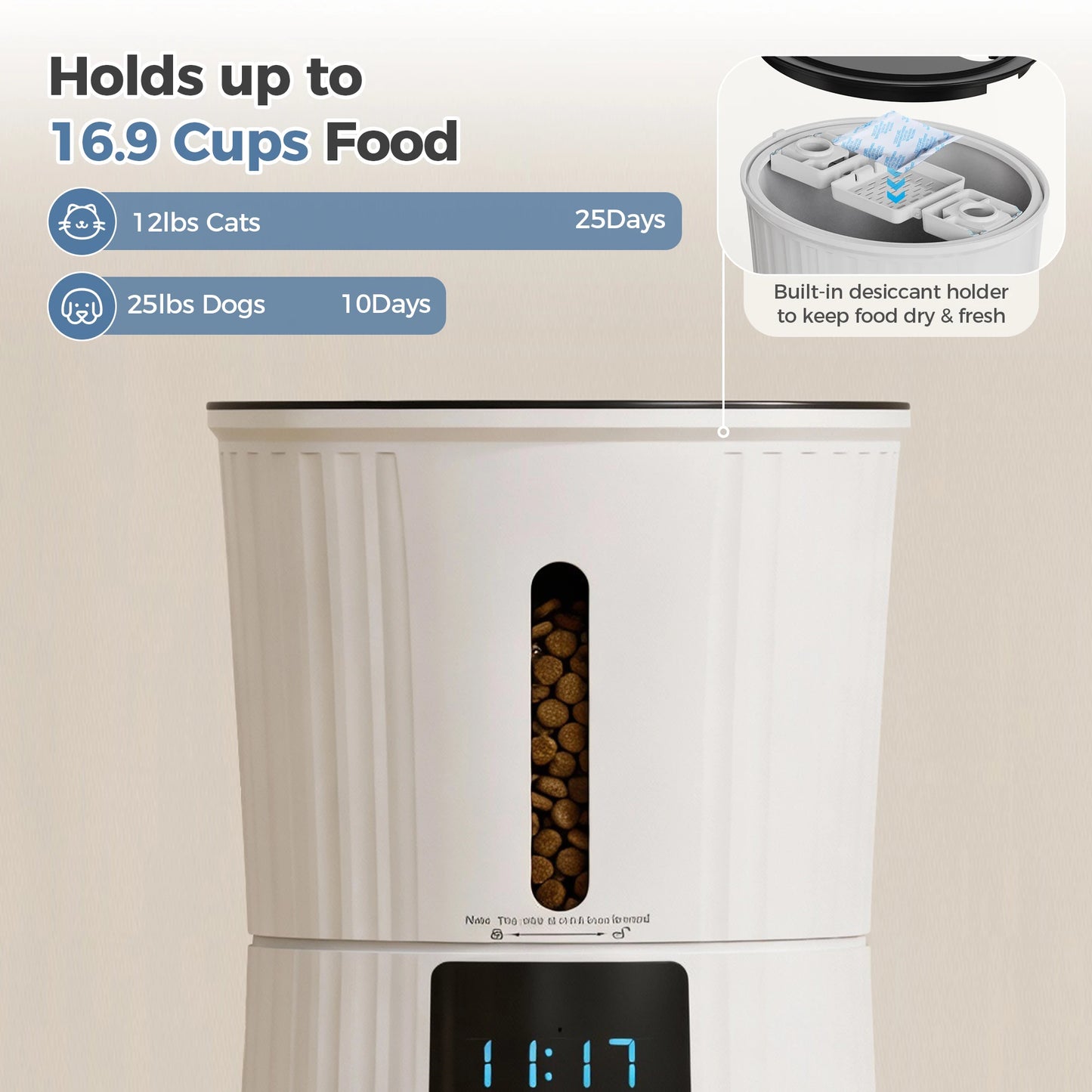 Automatic WiFi Cat Feeder With App Control And Programmable Timer