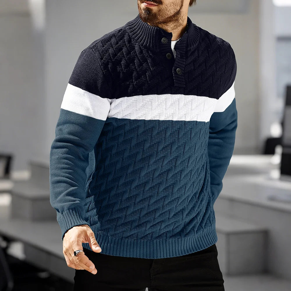 Men's Cable Knit Shawl Collar Pullover For Winter Casual