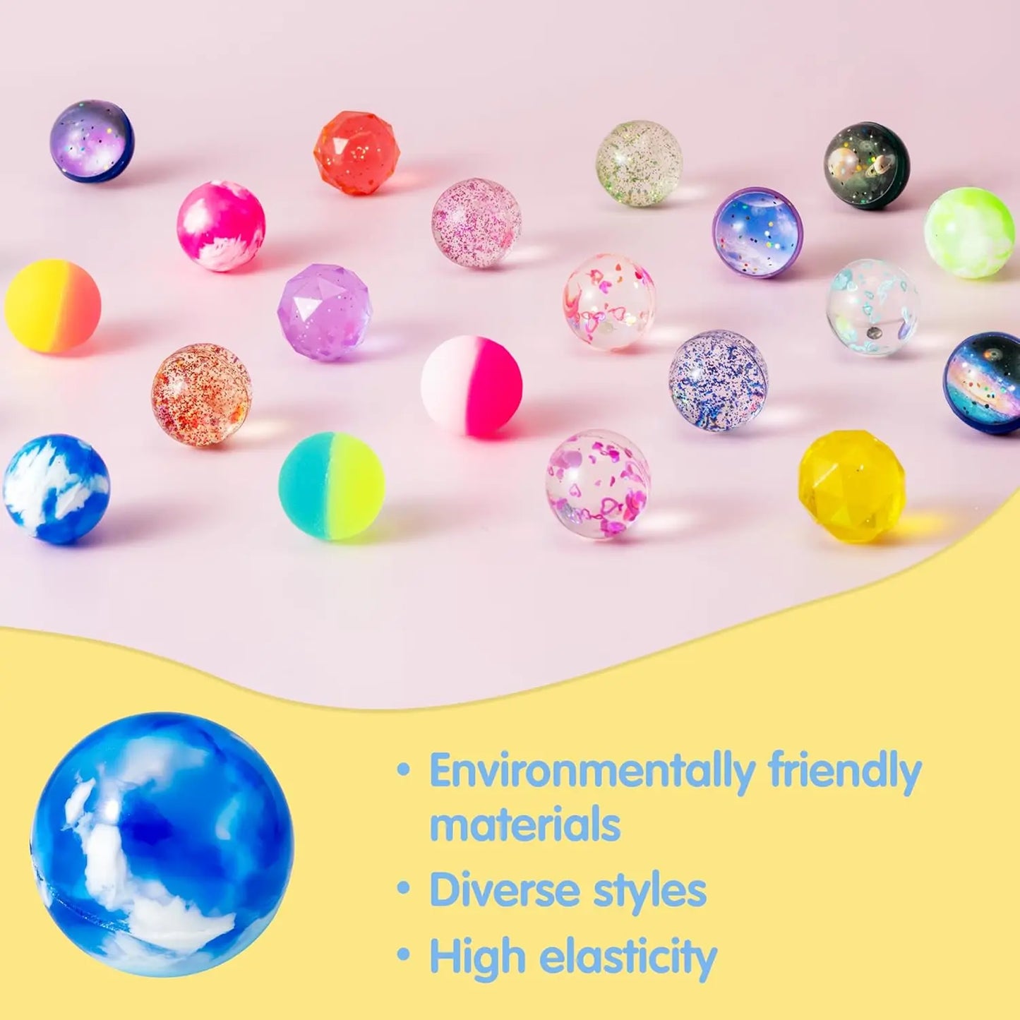 Joyfy 24 Pack Multistyle Bouncy Balls 6 Styles Party Favors