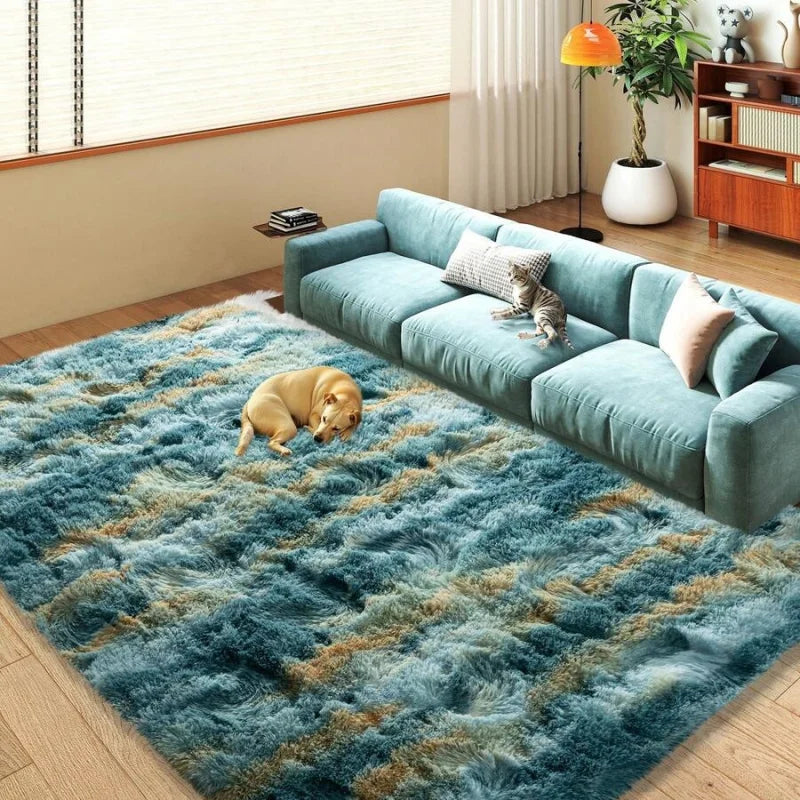 Indoor Soft Shag Plush Acrylic Rug For Bedroom Living Room