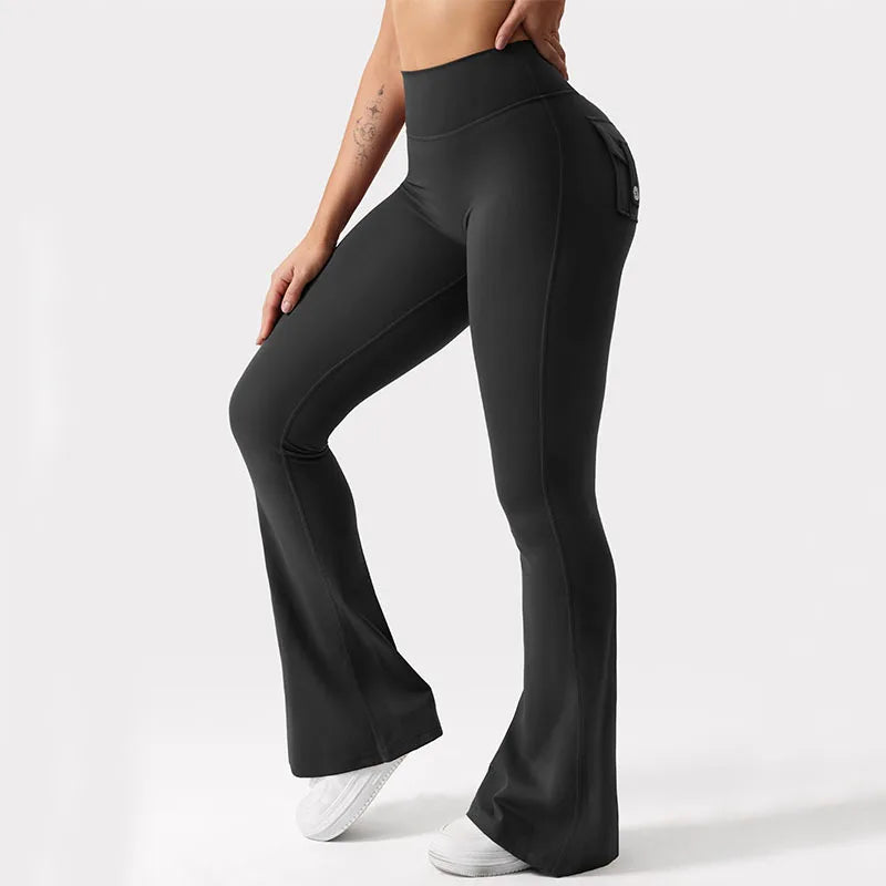 Women's High Waist Cargo Pocket Yoga Running Tights