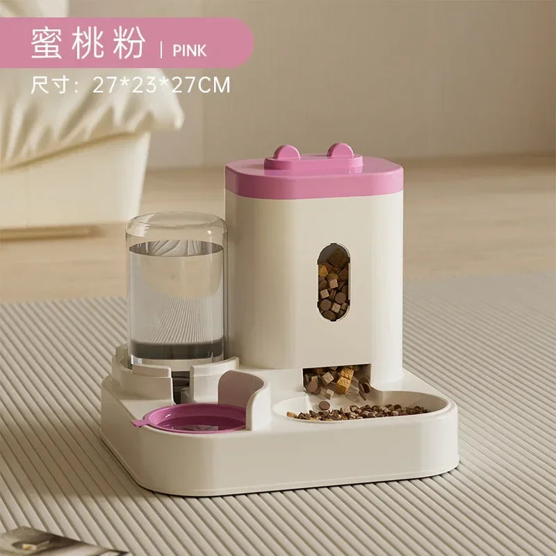 Automatic Pet Feeder With Water Fountain For Cats And Dogs Large Capacity