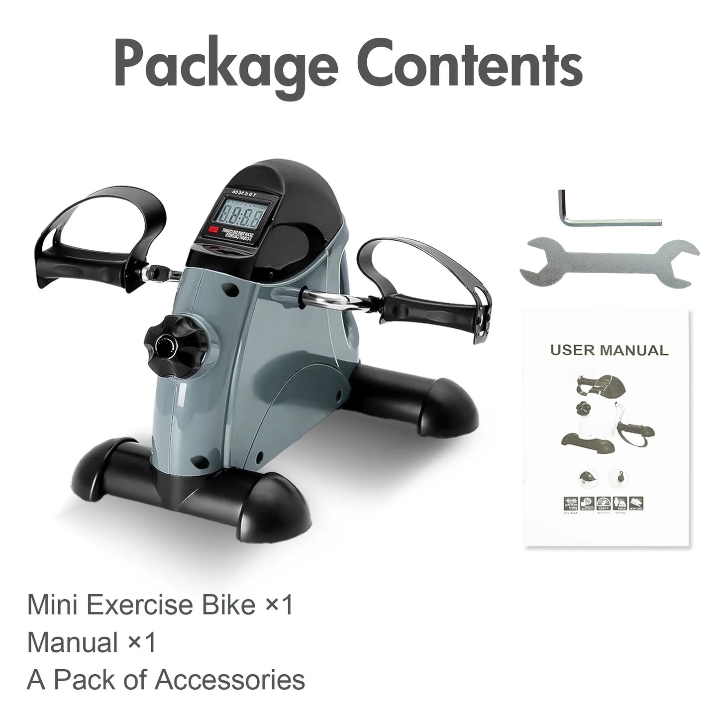 Under Desk Pedal Exerciser Mini Exercise Bike With LCD