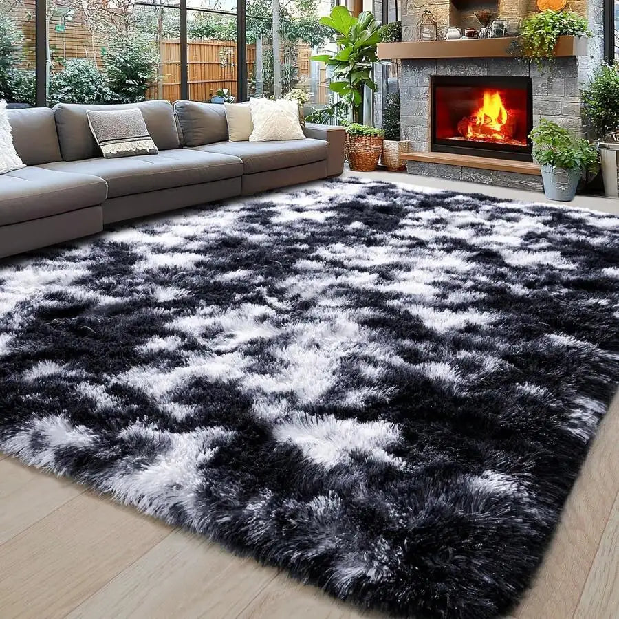 Indoor Soft Shag Plush Acrylic Rug For Bedroom Living Room