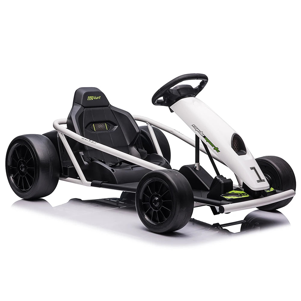 24V Electric Go Kart for Kids With Dual 300W Motors and Music