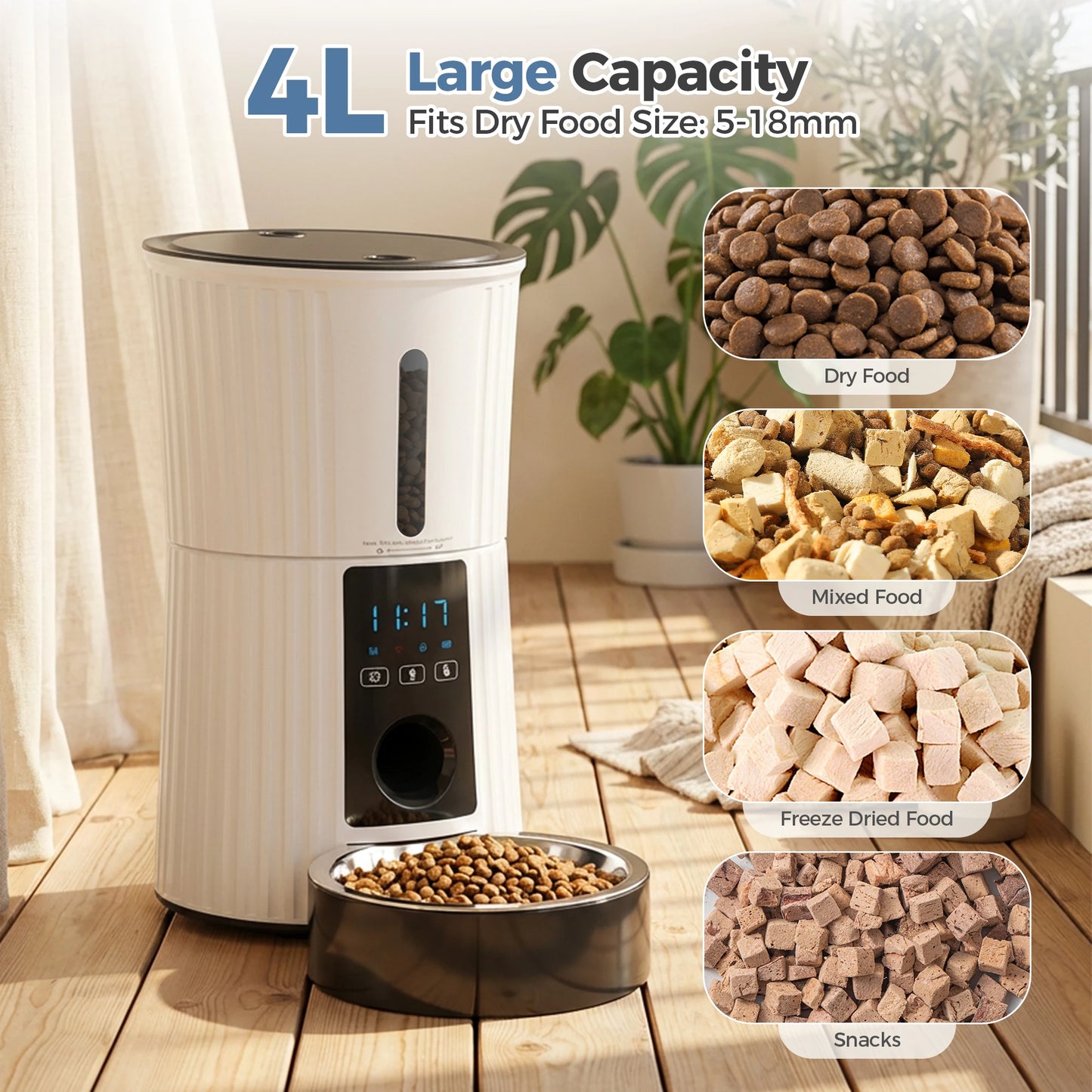 Automatic WiFi Cat Feeder With App Control And Programmable Timer