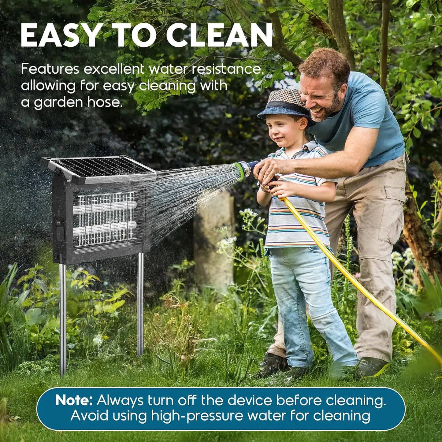 Solar Outdoor Insect Zapper With 4500V Protection And Weatherproof Housing