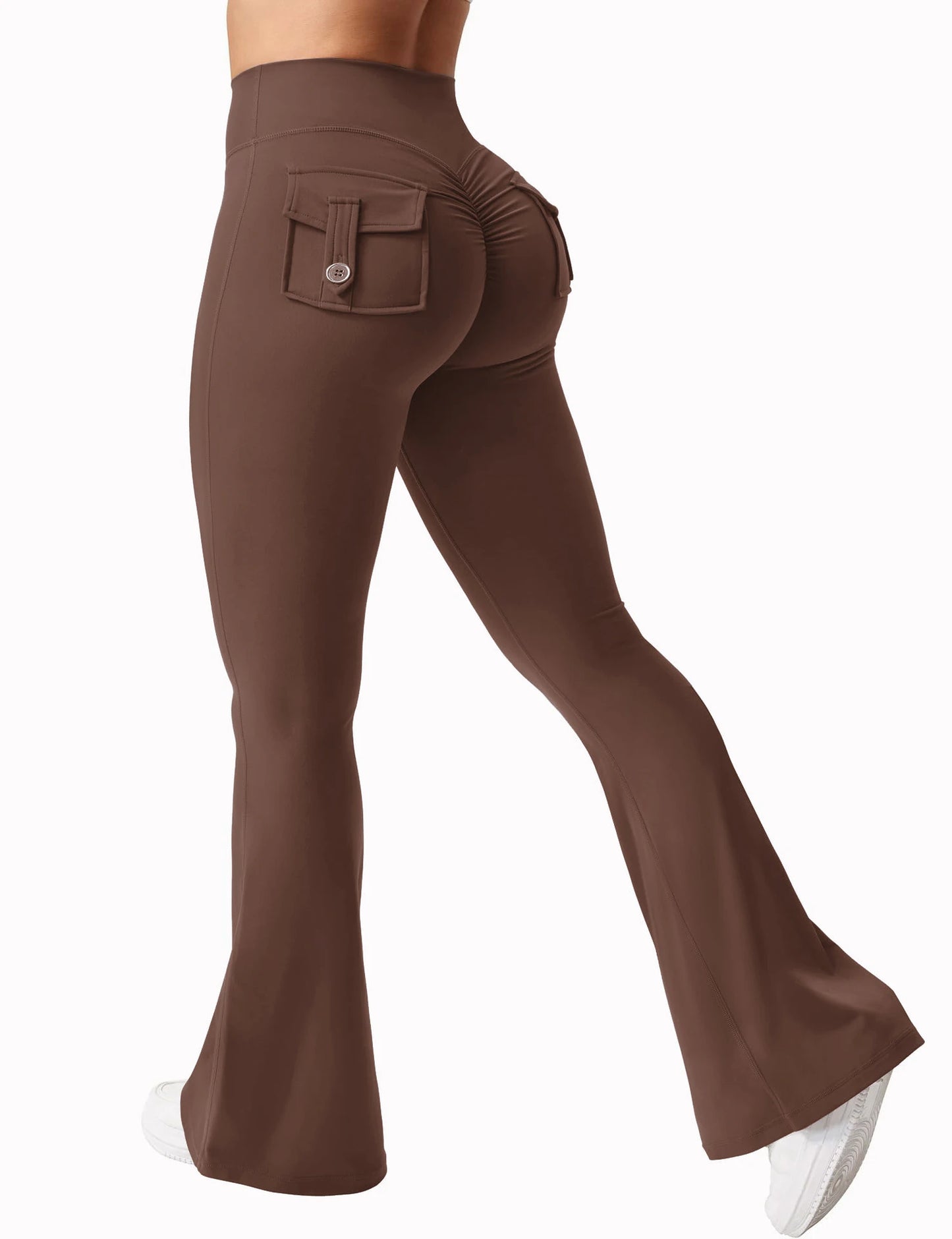 Women's High Waist Cargo Pocket Yoga Running Tights