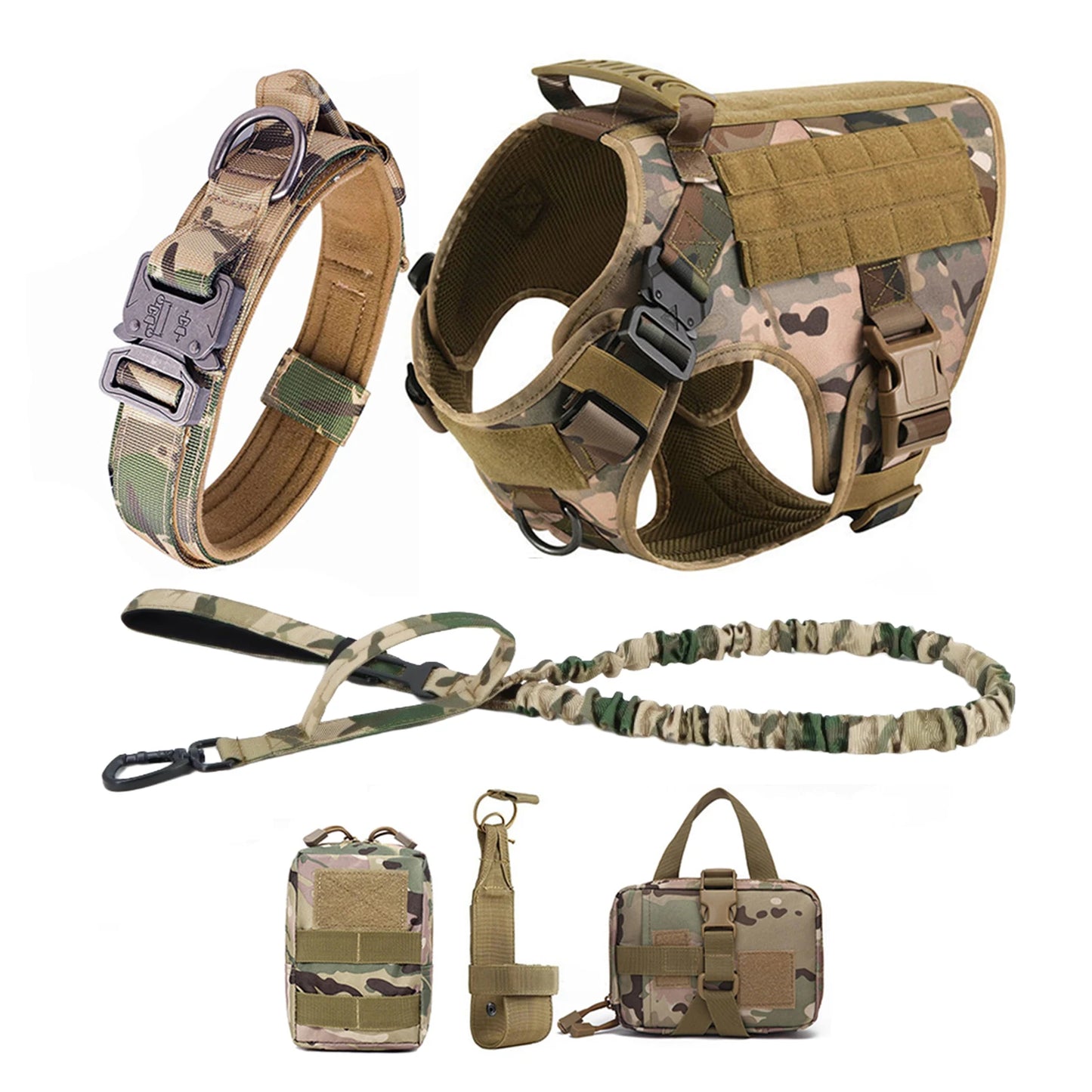 Padded Tactical Dog Harness With Molle Loops And Quick Release