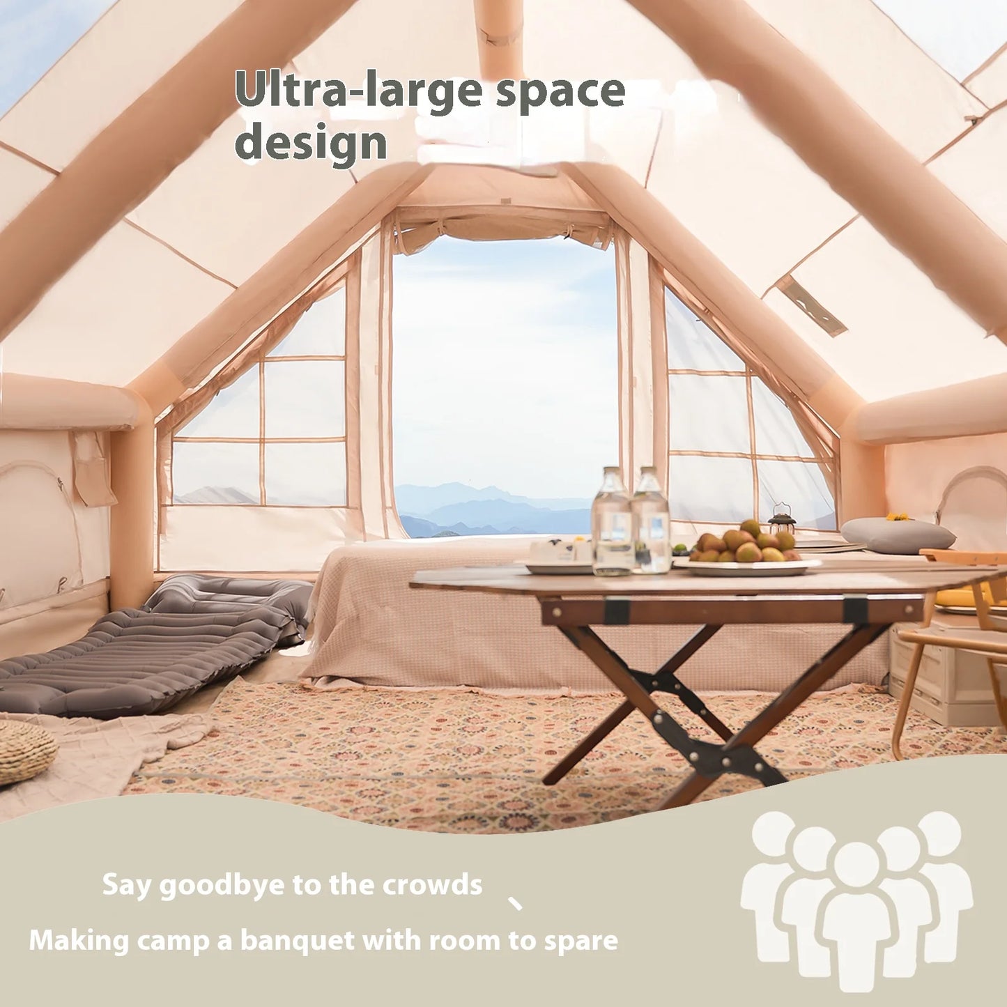 Pakicetus Inflatable Camping Tents For Four To Eight Stove Plug