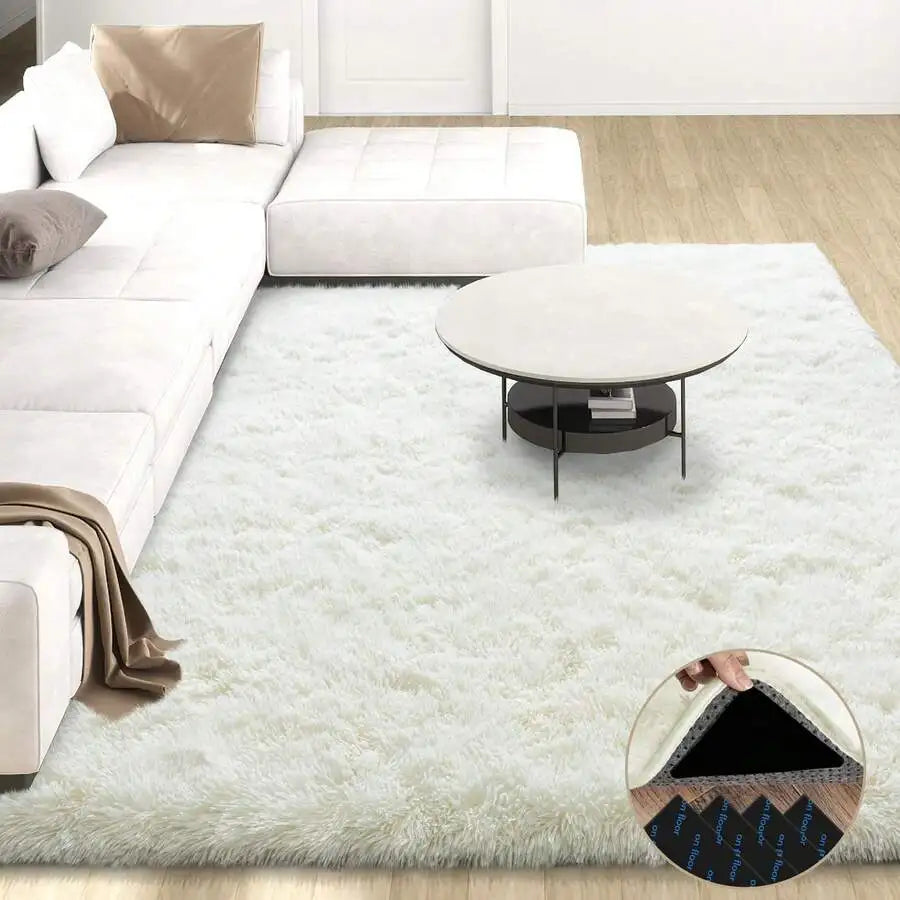 Indoor Soft Shag Plush Acrylic Rug For Bedroom Living Room