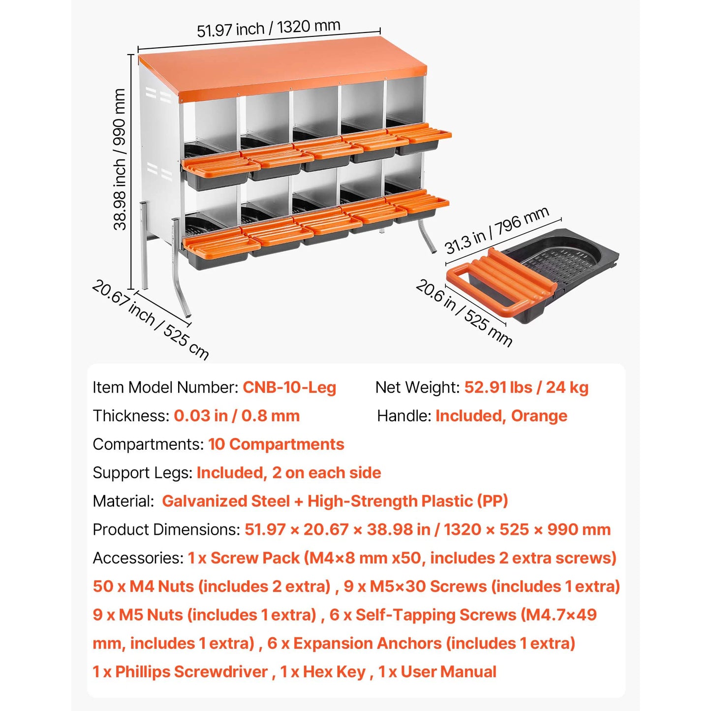 SucceBuy Metal Chicken Nesting Boxes With Protective Rollout Lids