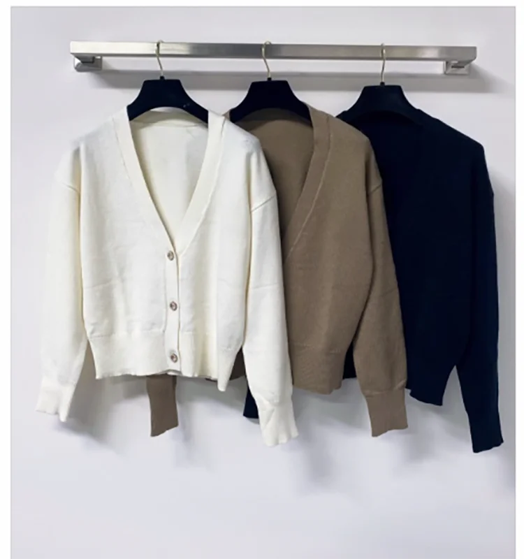 Women's Loose Knitted Long Sleeve Button Front Cardigan