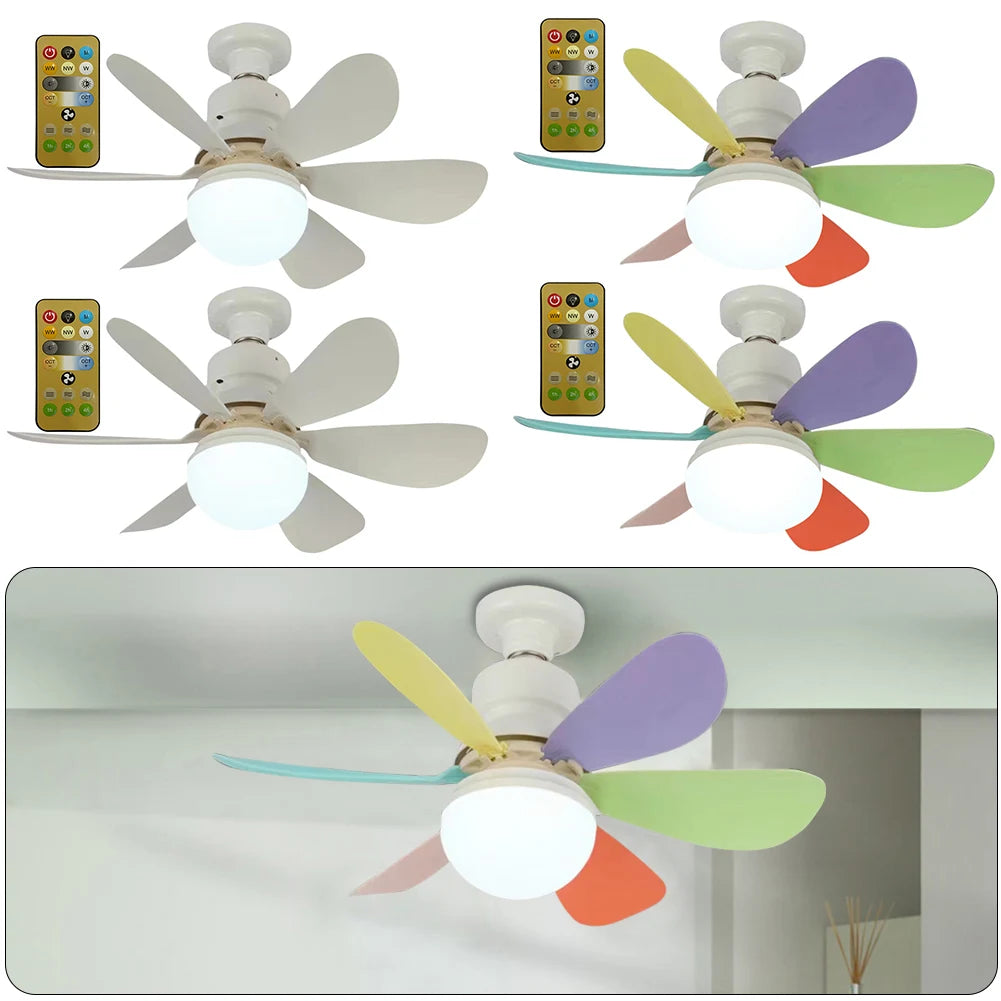Ceiling Fan With Light And Remote Adjustable Speed For Home Office