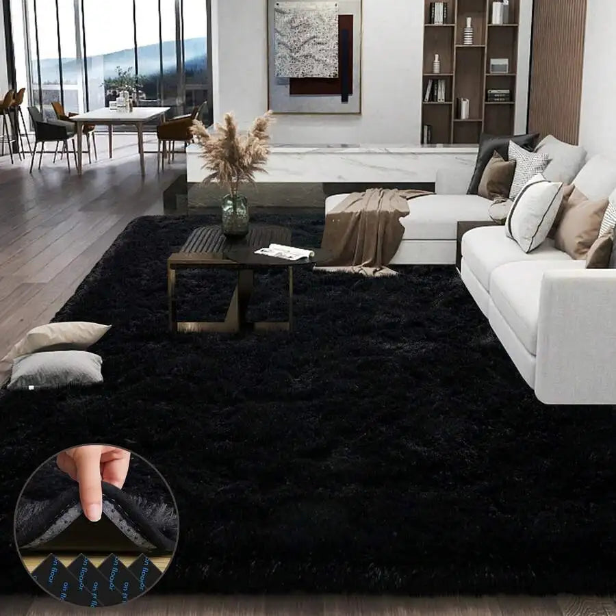 Indoor Soft Shag Plush Acrylic Rug For Bedroom Living Room