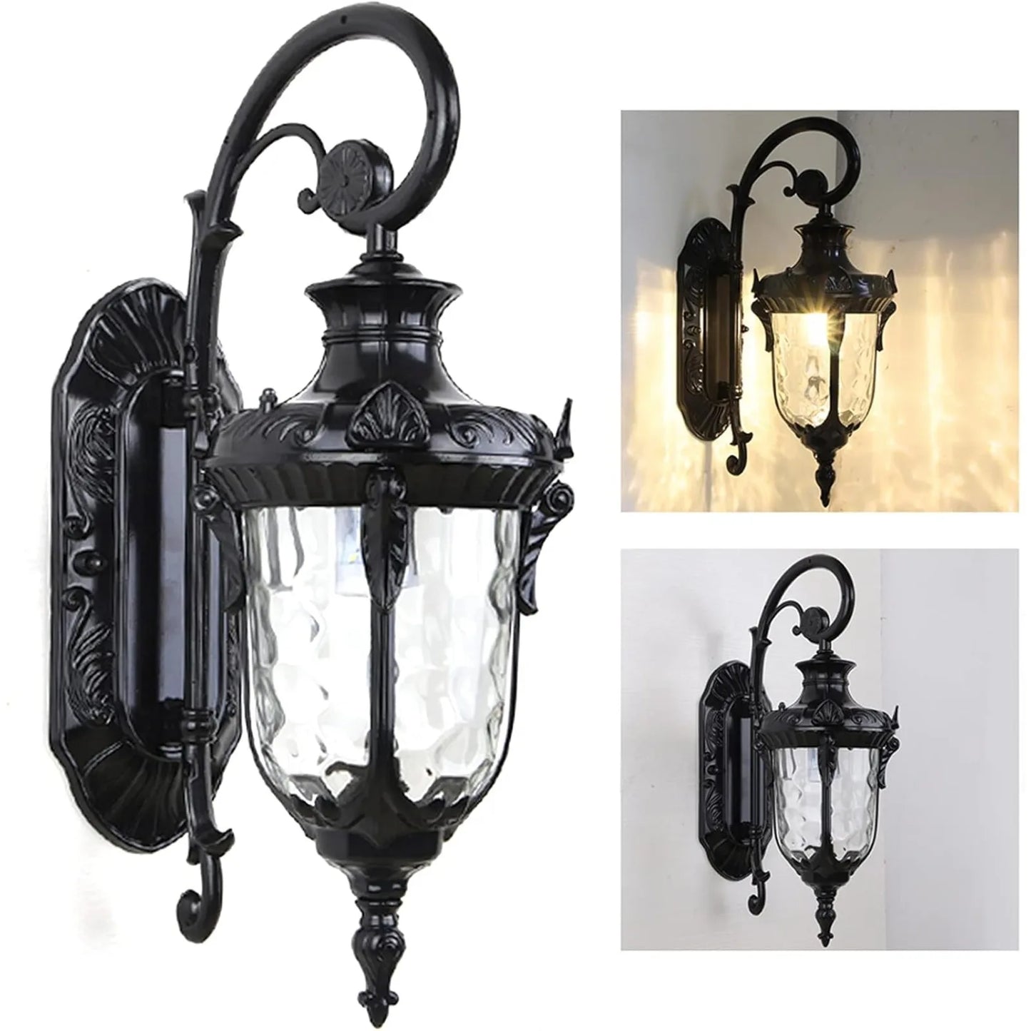 Bymaocar Waterproof Sconce Porch Light Wall Mount With Glass Shade