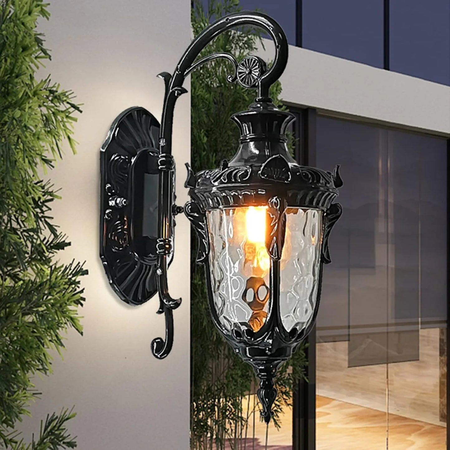 Bymaocar Waterproof Sconce Porch Light Wall Mount With Glass Shade