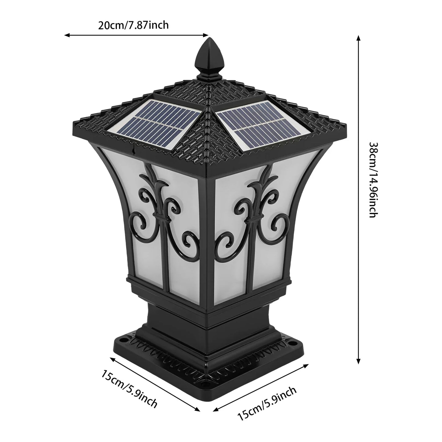 Bymaocar Outdoor Solar Post Light 85 To 265V With Remote