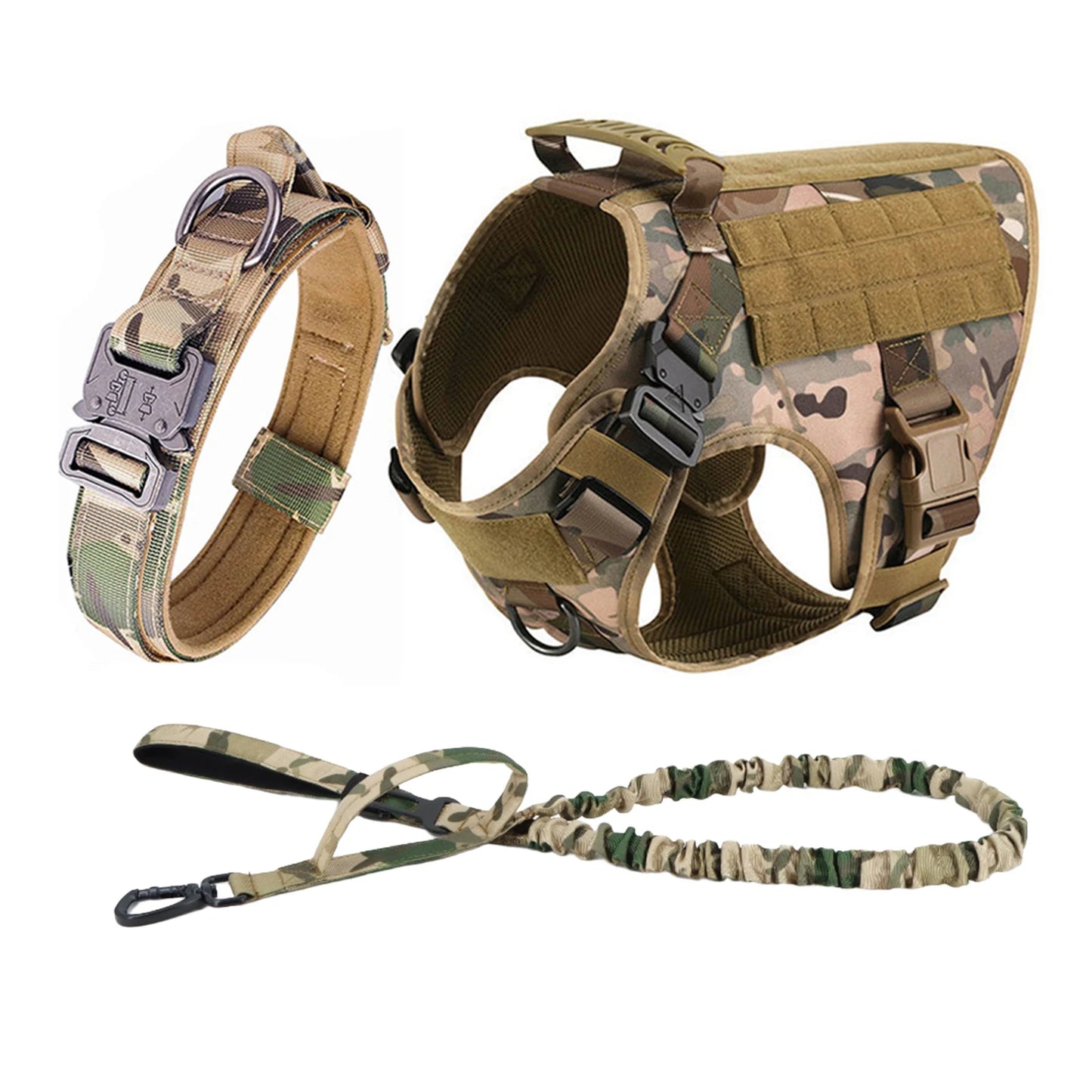 Padded Tactical Dog Harness With Molle Loops And Quick Release