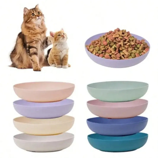 8 Pack Whisker Friendly Cat Dishes Shallow Bowls Indoor Cats