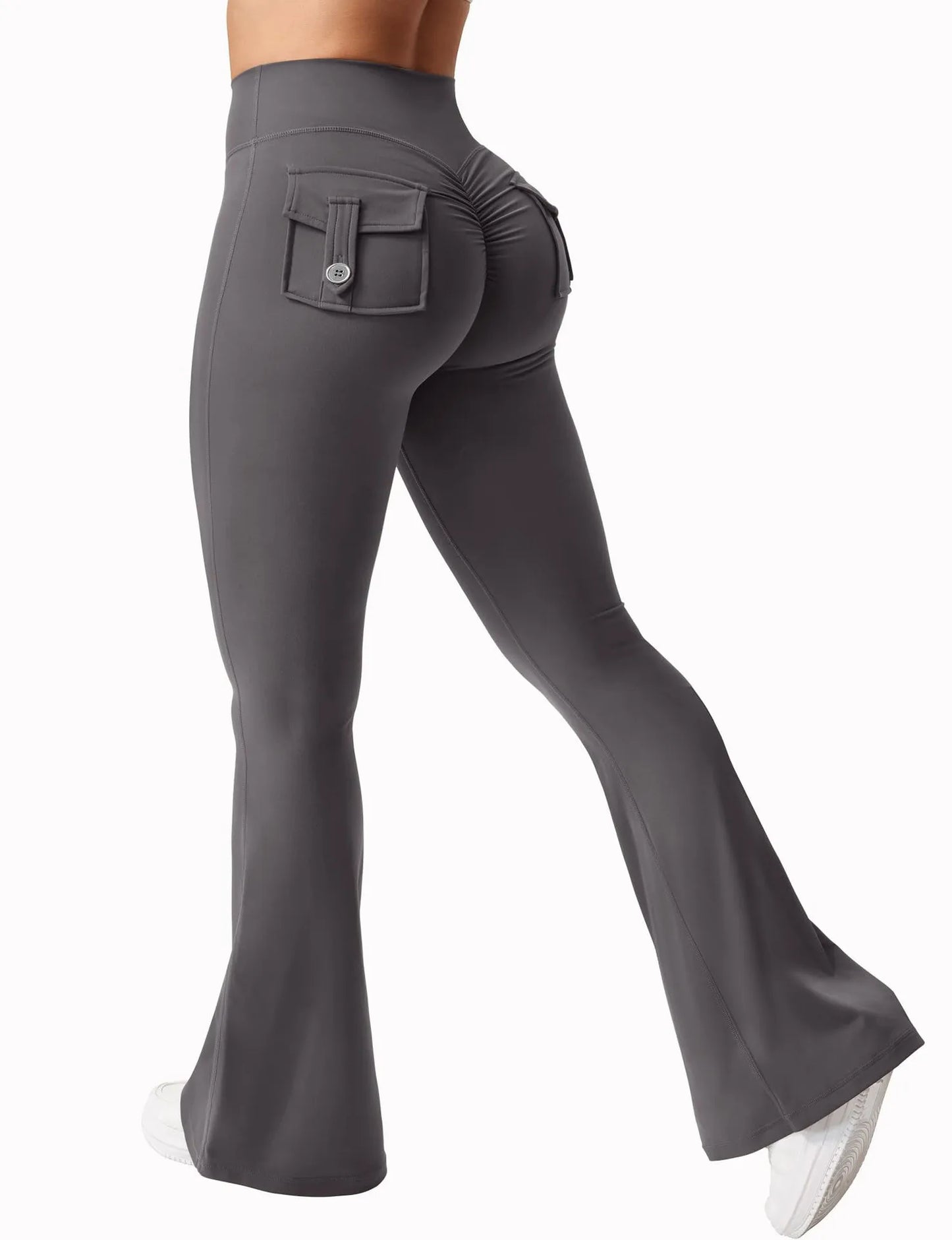 Women's High Waist Cargo Pocket Yoga Running Tights