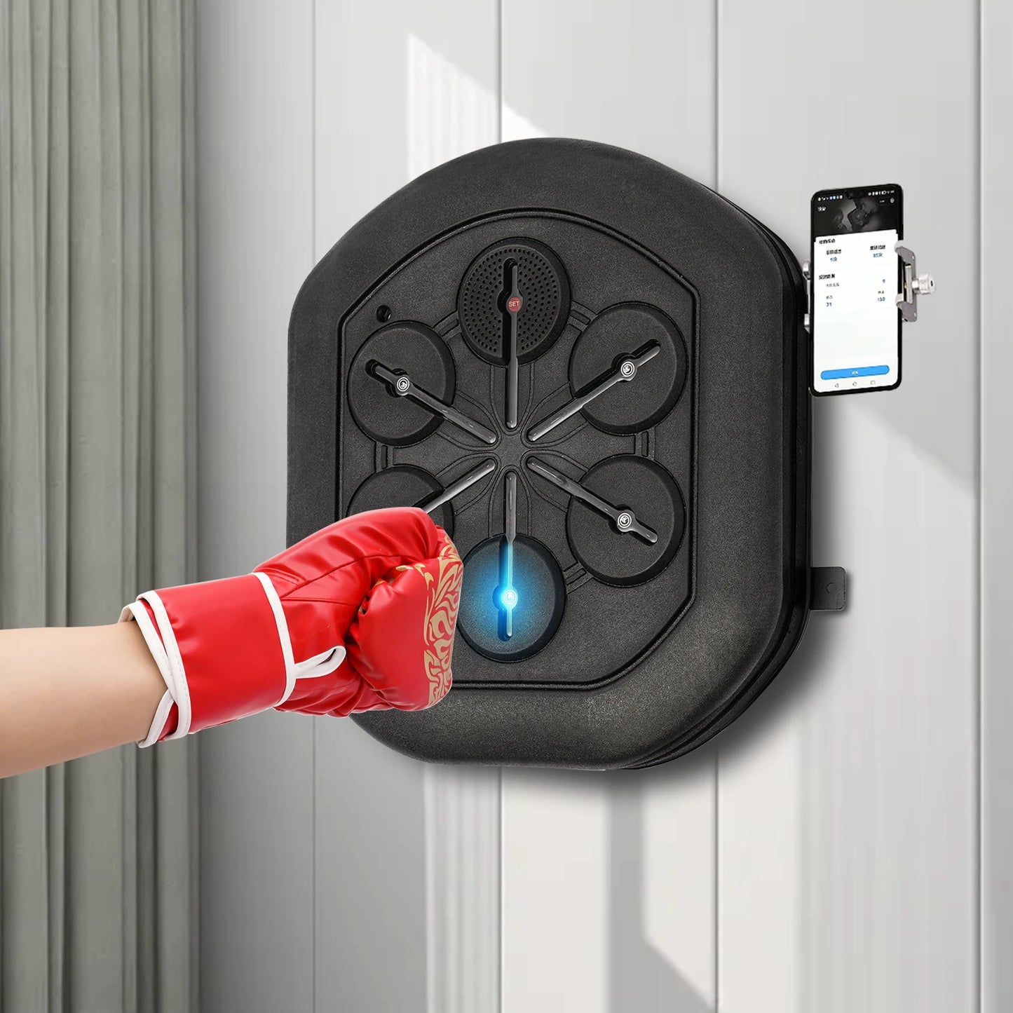 Music Boxing Machine Wall Mounted Led Light Boxing Equipment