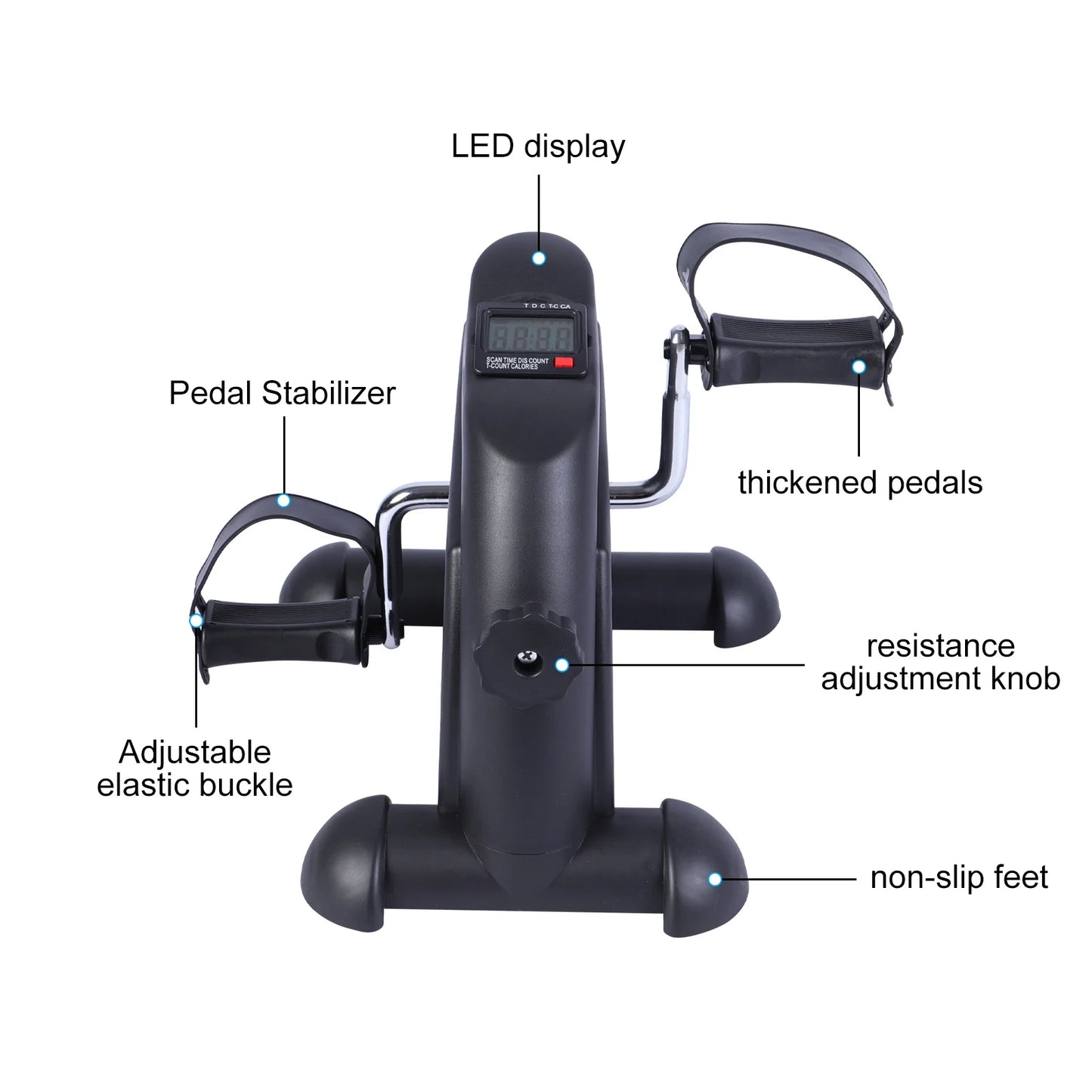 Under Desk Pedal Exerciser Mini Exercise Bike With LCD