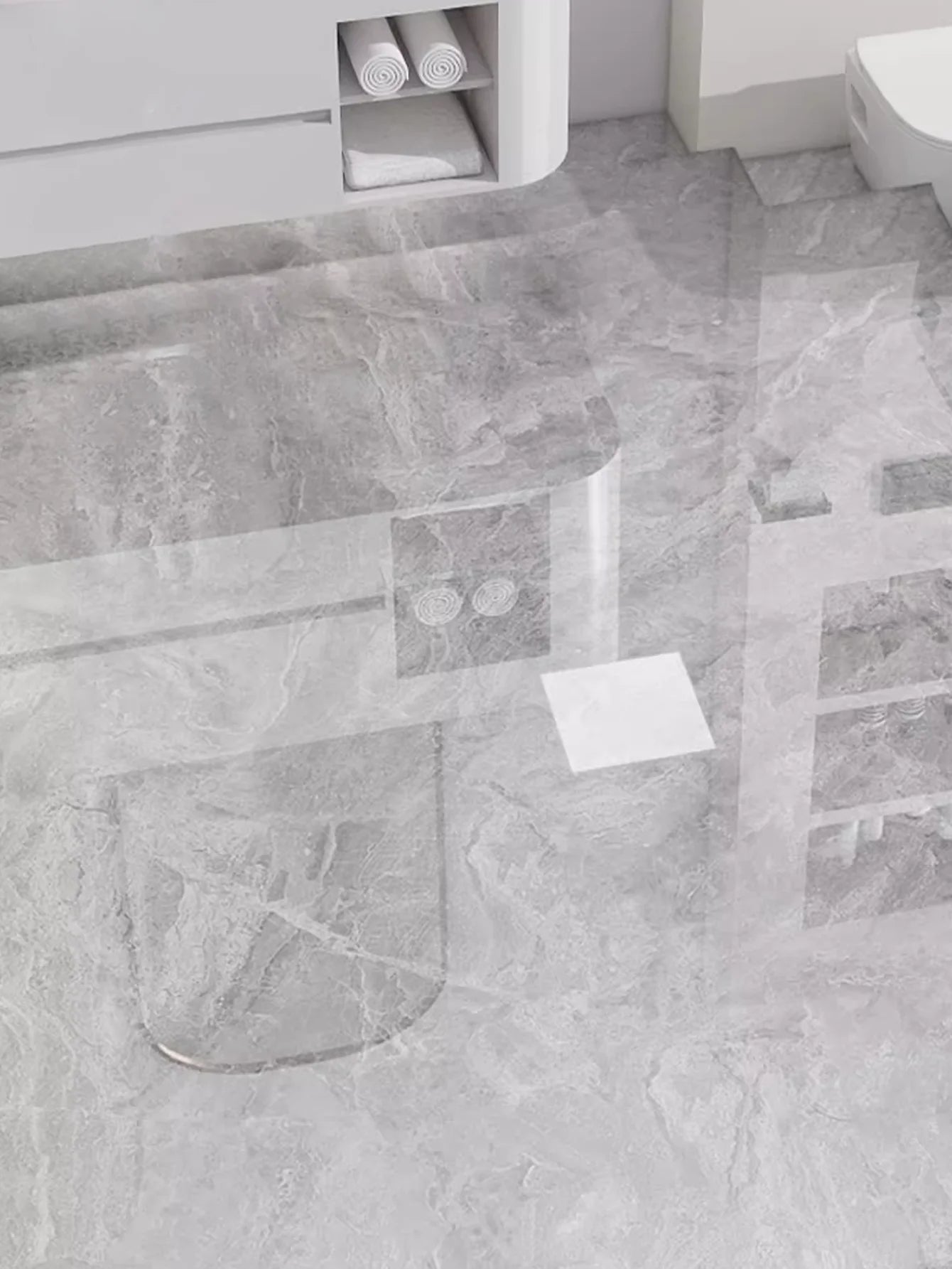 Imitation Marble Self-Adhesive Floor Tiles Wallpaper