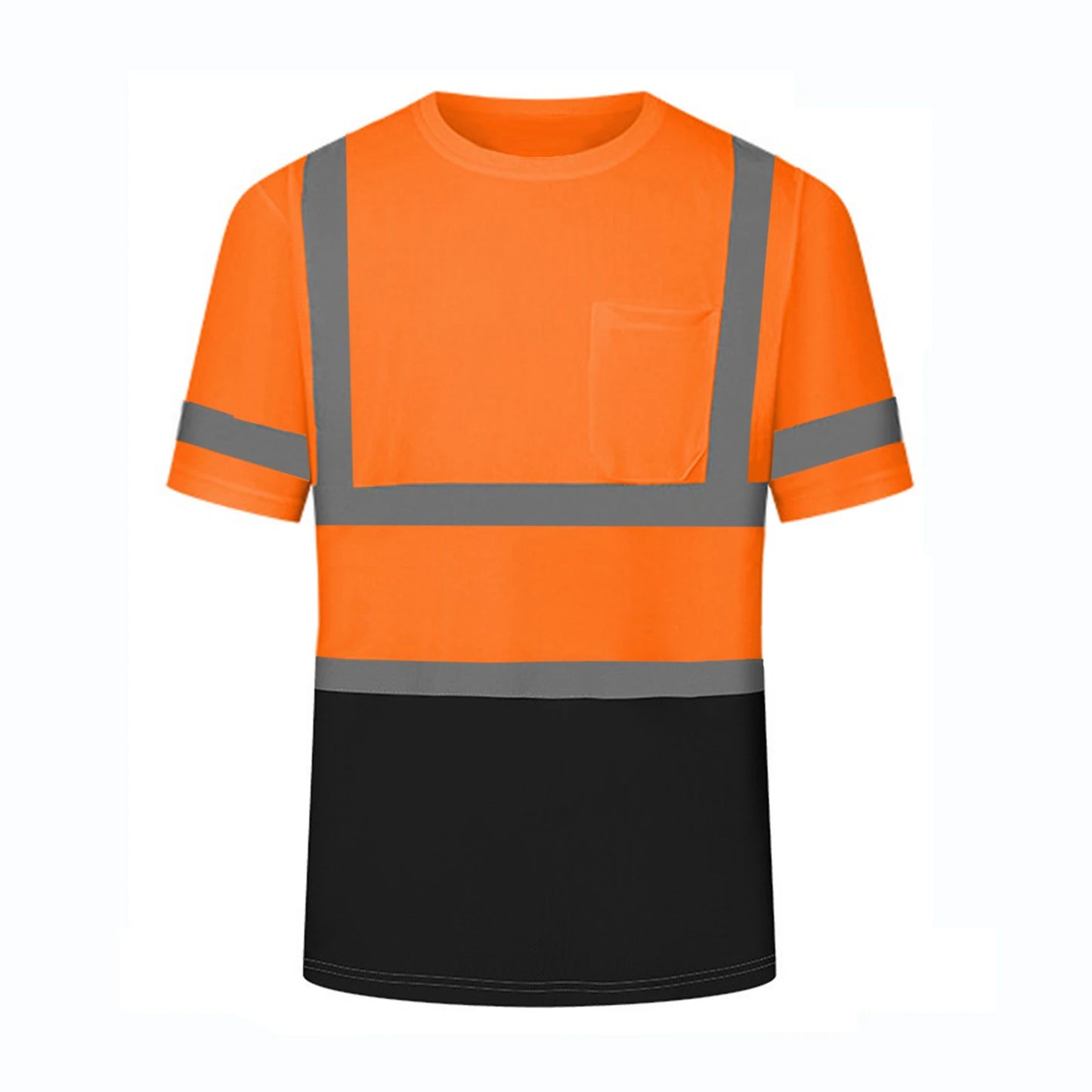 Men's Reflective Hi Vis Short Sleeve Safety Tee With Pocket