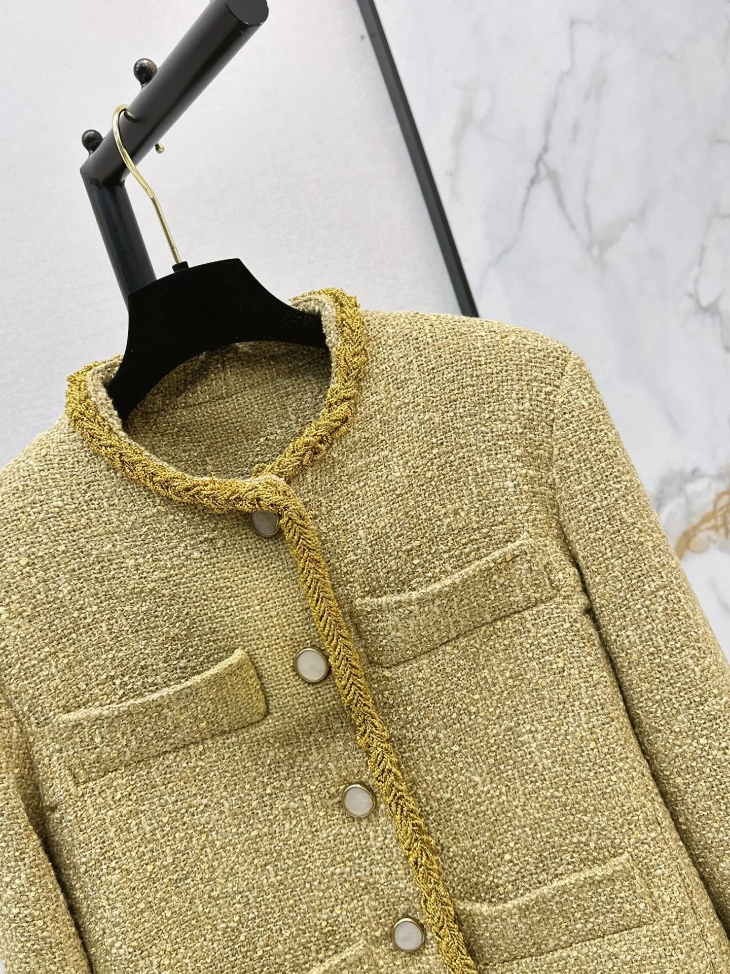 Women Stand Collar Button Jacket Elegant Autumn Winter Outerwear