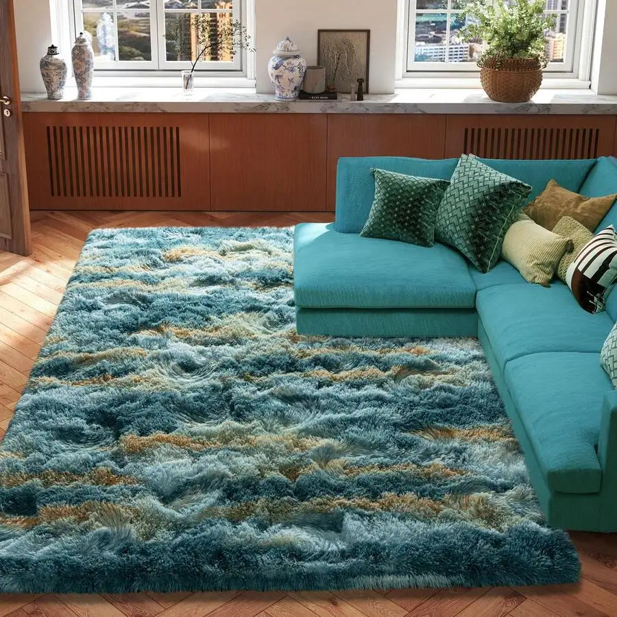 Indoor Soft Shag Plush Acrylic Rug For Bedroom Living Room