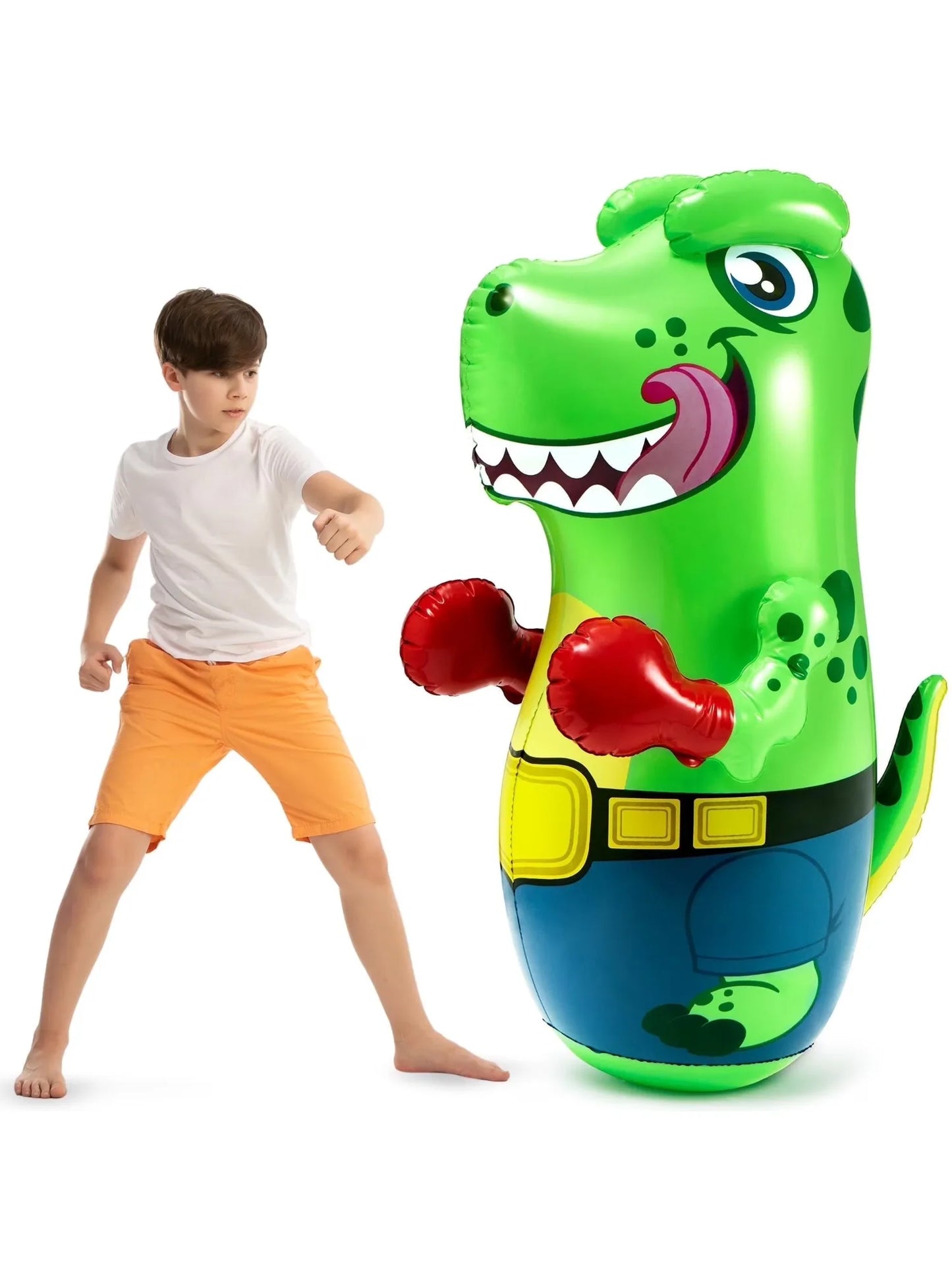 Joyfy Inflatable T-Rex Punching Bag for Kids Bounce-Back Action