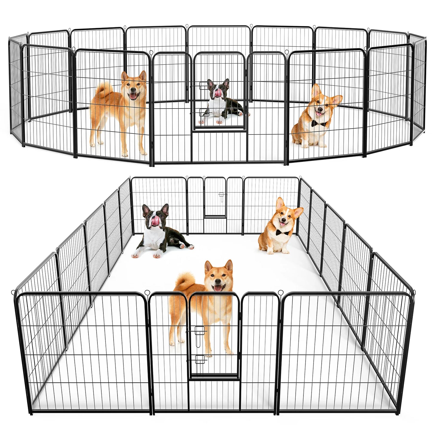 JHK Foldable Sturdy Metal Dog Playpen For Indoor Outdoor