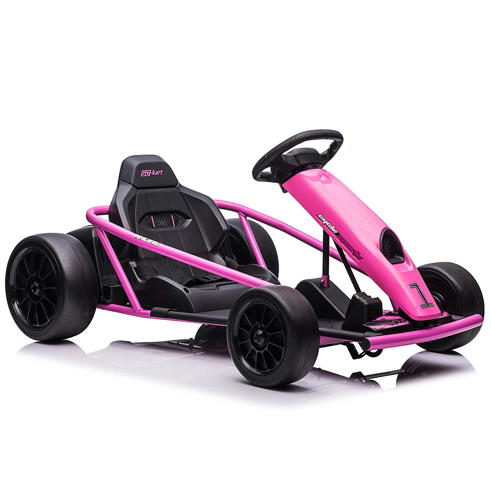 24V Electric Go Kart for Kids With Dual 300W Motors and Music
