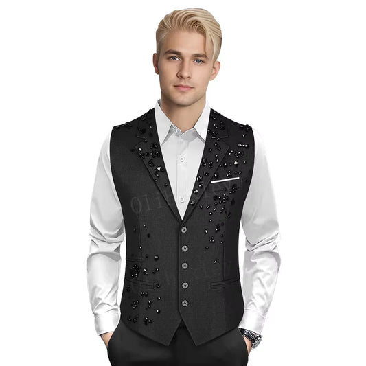 Olibexley Luxury Men's Suit Vest Slim Fit Waistcoat For Wedding