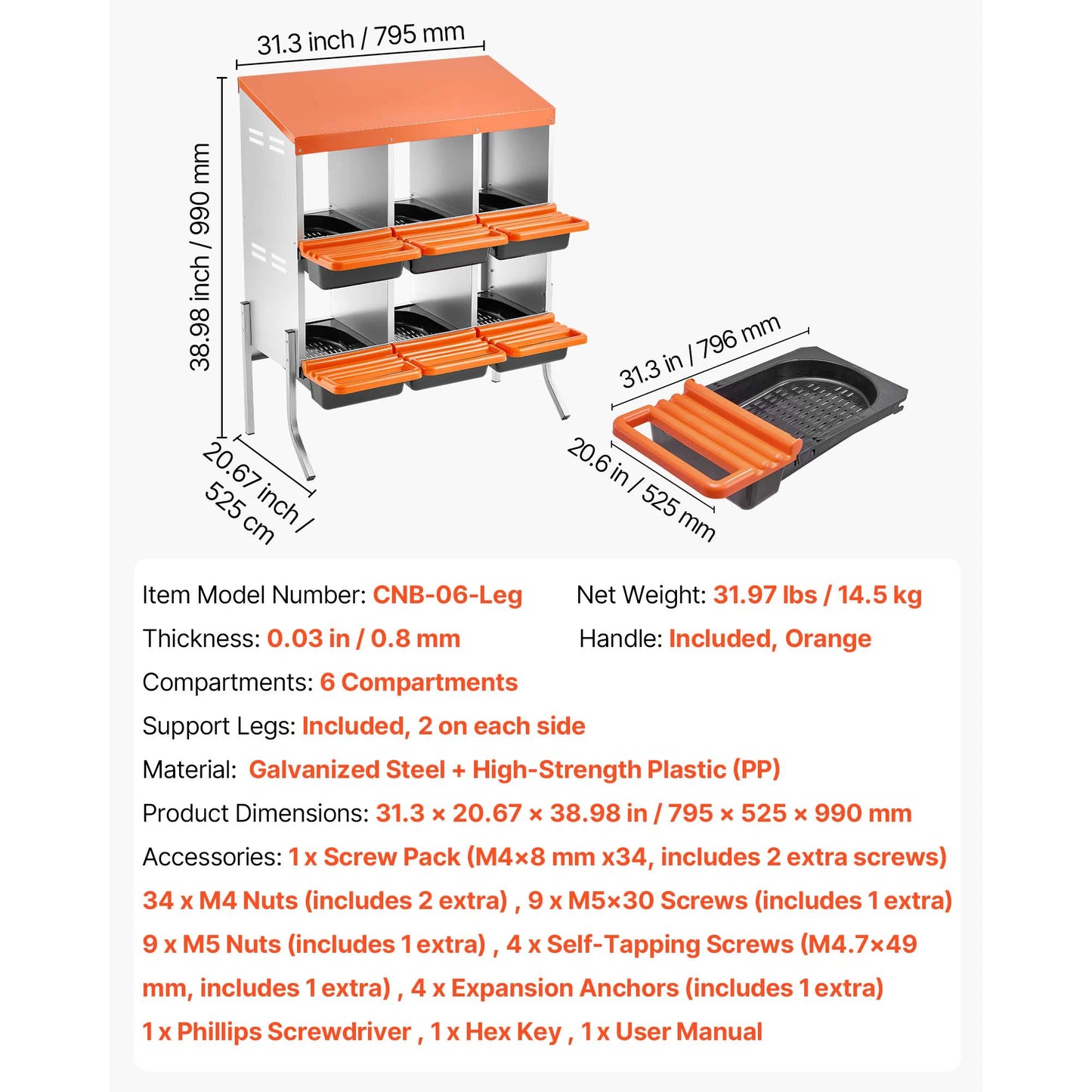 SucceBuy Metal Chicken Nesting Boxes With Protective Rollout Lids