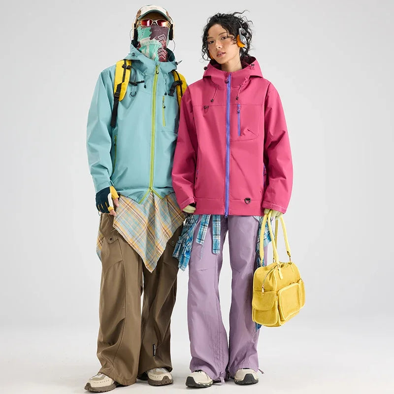 Unisex Waterproof Hiking Jacket Windbreaker Hooded Coat