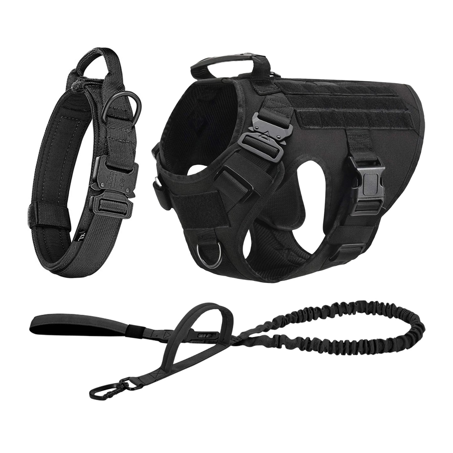 Padded Tactical Dog Harness With Molle Loops And Quick Release