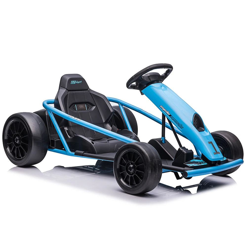 24V Electric Go Kart for Kids With Dual 300W Motors and Music